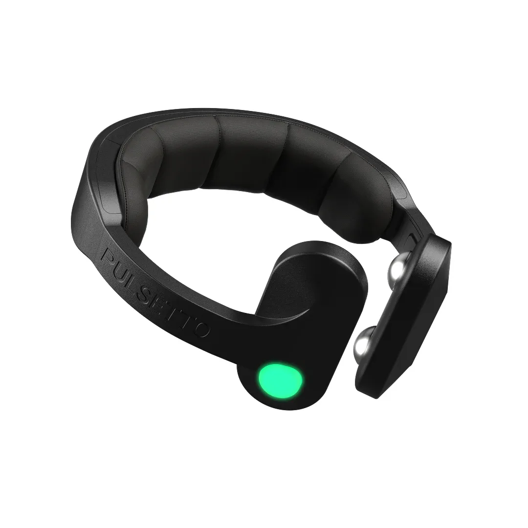 Pulsetto FIT vagus nerve stimulator worn on neck